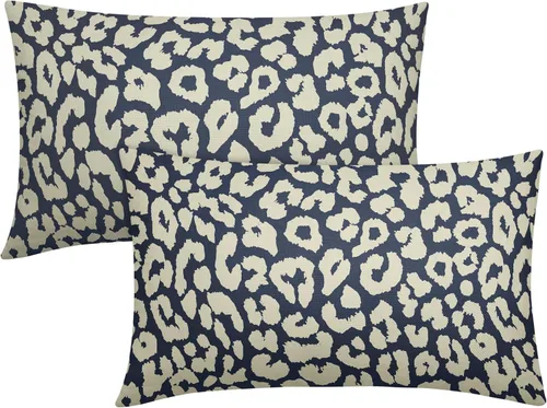Vista 38 de Juego de 2 fundas de almohada con estampado de leopardo negro de 16 x 16 pulgadas, diseño de animal de guepardo, chinoiserie, fundas de almohada
