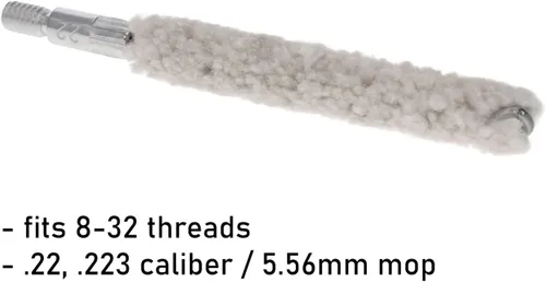 Vista 2 de Birchwood Casey Durable Versatile Gun Maintenance Scrubbing Cleaning Cotton Bore Mop for 270/6.8 Mm