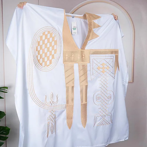 Vista 4 de HD Ropa africana tradicional para hombres Nigeriano Agbada Bordado Bazin Boubou Outfit