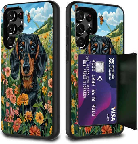 Vista 124 de Funda híbrida de doble capa con función atril para Samsung Galaxy A16 5G de 6.9 pulgadas, diseño de vaca con bandera estadounidense