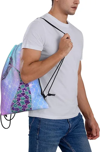 Vista 8 de BWBFVPW Mochila con cordón de dinosaurio para niños, mochila de viaje, Sirena, Classic