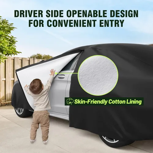 Vista 3 de Favoto Funda Impermeable para Automóvil para Todo Clima para Automóviles, 6 Capas de Servicio Pesado para Exteriores Protección contra Lluvia Polvo