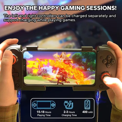 Vista 4 de Koiiko Mobile Gaming Controller for iPhone iOS Android PC Wireless Gamepad Joystick for iPhone 15141312X, iPad, MacBook, Samsung Galaxy