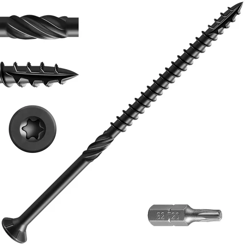 Vista 11 de Wensilon 5/16 * 3" Tornillos negros para cubierta, (piezas) 2 libras. Tornillos de madera para exterior, resistentes a la oxidación