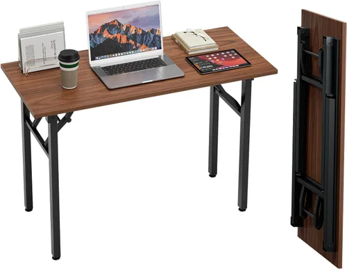 Vista 15 de TEMI Mesa de Computadora Pequeña Mesa Plegable - Escritorio de Oficina Plegable de 35.8", Sin Ensamblaje, Perfecto para Espacios Pequeños