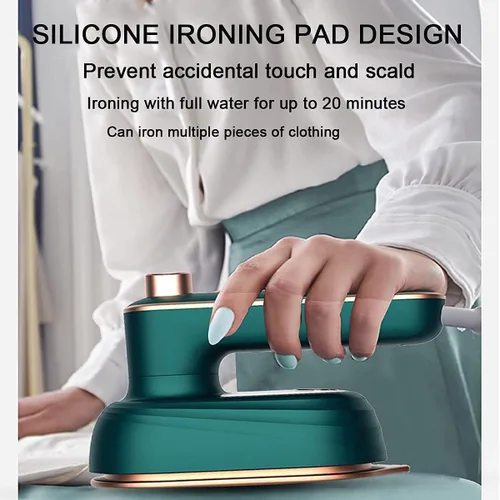 Vista 2 de Máquina de planchar colgante portátil, plancha eléctrica de mano, mini vaporizador de ropa de vapor plegado para viajes en el hogar y negocios