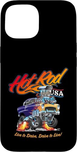 Vista 6 de Hotrod USA Design Classic Retro Muscle Car Dragster Cartoon Case for iPhone 17