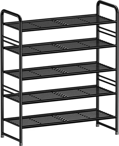 Vista 12 de SUFAUY - Estante para zapatos apilable de 2 niveles, zapatero para entrada, con gran capacidad, organizador de calzado para dormitorio, rejilla