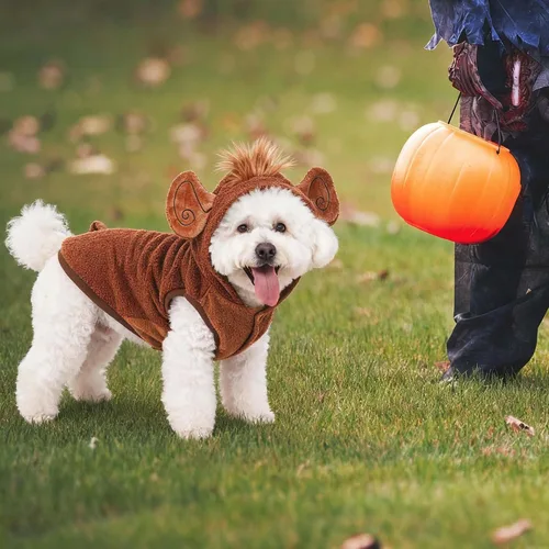 Vista 3 de FLAdorepet Disfraz de mono de Halloween para perro pequeño y grande, S
