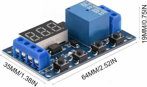 Vista 2 de 2 unids 5V Micro USB temporizador relé DC 6-30V ciclo programable retardo temporizador módulo interruptor con pantalla LED digital