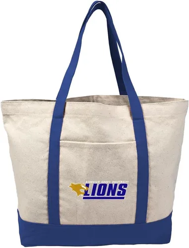 Vista 331 de Campus Lab Bolsa de lona con logotipo primario colegiado con bolsillo externo, bolsa de hombro reutilizable para ir de compras, playa Águilas A&m