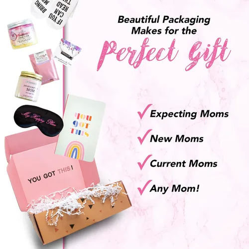 Vista 7 de Milky Chic - Caja de regalo con texto en inglés "You Got This New Mom", regalos de embarazo para madres primerizas, regalo para madres, regalos