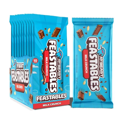 Vista 11 de Feastables Barra de chocolate con leche de almendras tamaño King, 2.1 oz (60 g), 10