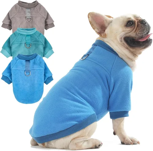 Vista 15 de ChiDogz Ropa para gatos y perros Ropa para perros y gatos Sudadera elástica y cálida para perro, suéter para cachorros y gatos con correa