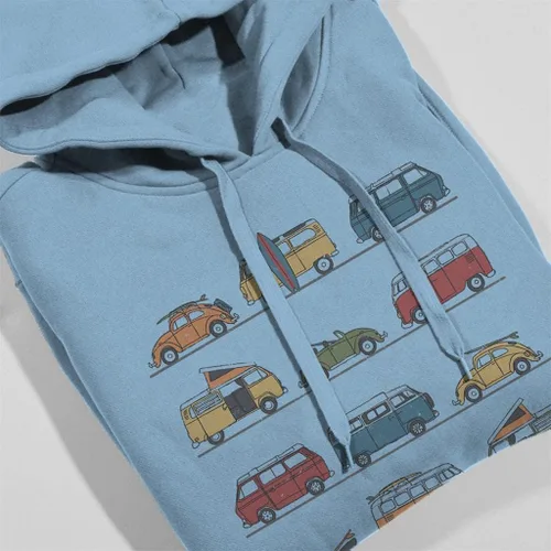 Vista 4 de Volkswagen Beetles and Vans Montage - Sudadera con capucha para mujer