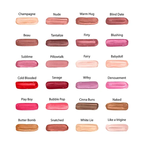 Vista 6 de Ruby Kisses Brillo de labios Butter Bomb Gloss, brillo de labios no pegajoso, vitamina E, tono natural desnudo, maquillaje de labios - 7.8mL