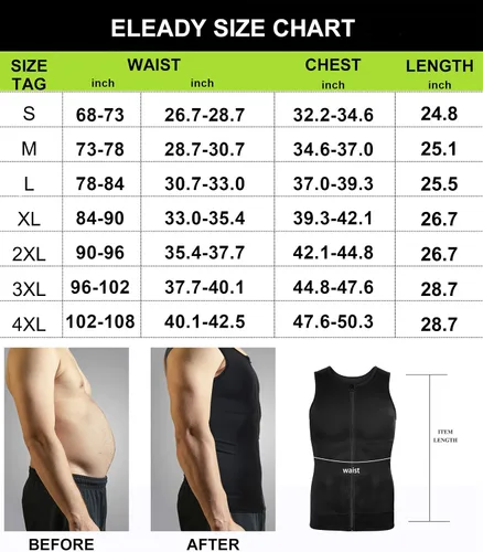 Vista 7 de Eleady Camiseta de compresión para hombre con cremallera para adelgazar el cuerpo, camiseta deportiva sin mangas