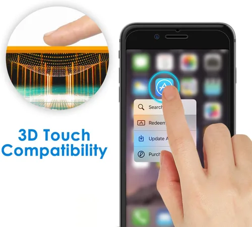 Vista 6 de JETech Protector de pantalla de privacidad para iPhone SE 3/2 (Edición 2022/2020), iPhone 8 y iPhone 7, Película de vidrio templado anti espía, 2