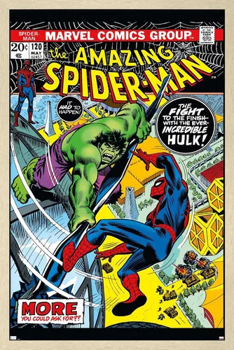 Vista 7 de Marvel Comics Amazing Spider-Man #120 - Póster de pared, 22.4 pulgadas de largo x 14.7 pulgadas de ancho, versión enmarcada de madera de granero