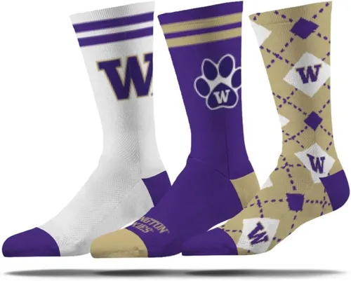 Vista 13 de Strideline Calcetines de vestir de la NCAA para hombre, colección Campus, paquete de 3, talla única