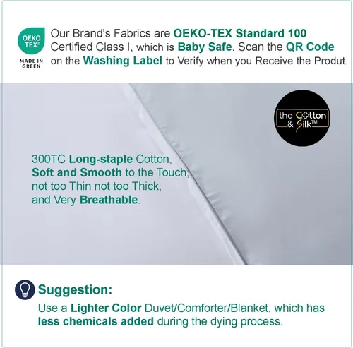 Vista 6 de THE COTTON & SILK® Sábana bajera ajustable 100% de algodón de fibra larga de lujo, calidad de hotel de 5 estrellas, suave, transpirable y duradera