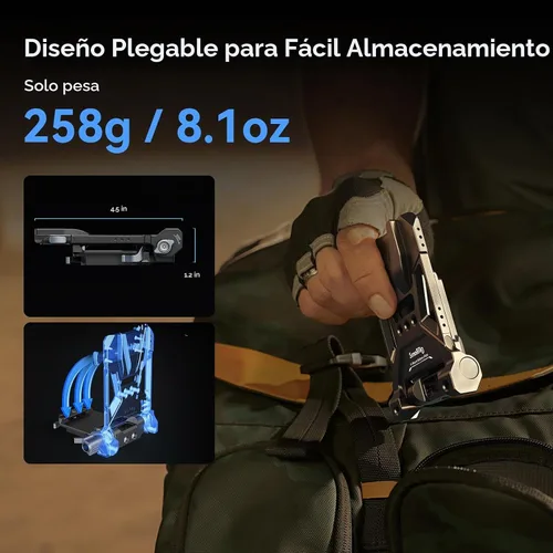 Vista 7 de SmallRig Placa de batería de montaje en V con doble placa de liberación rápida para Arca, almohadilla de pecho QR, varillas de 0.591 in, placa