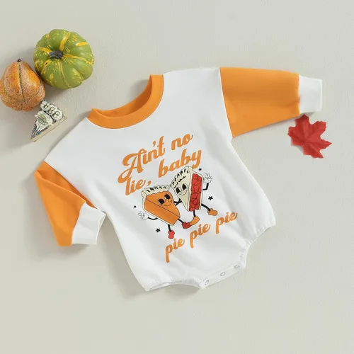 Vista 103 de Ropa de Halloween para bebé niña, sudadera con estampado de calabaza, mameluco de burbujas, lindo traje de Acción de Gracias de otoño