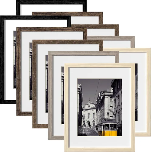 Vista 88 de eletecpro Juego de 5 marcos de fotos de 8 x 10 pulgadas, collage de fotos, decoración de pared, fotos de 5 x 7 con paspartú o de 8 x 10 pulgadas sin