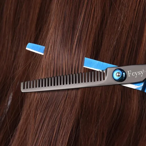 Vista 4 de Fcysy - Tijeras de corte de pelo, juego de tijeras de peluquería profesional, tijeras de peluquería, tijeras de mezcla, accesorios de peluquería