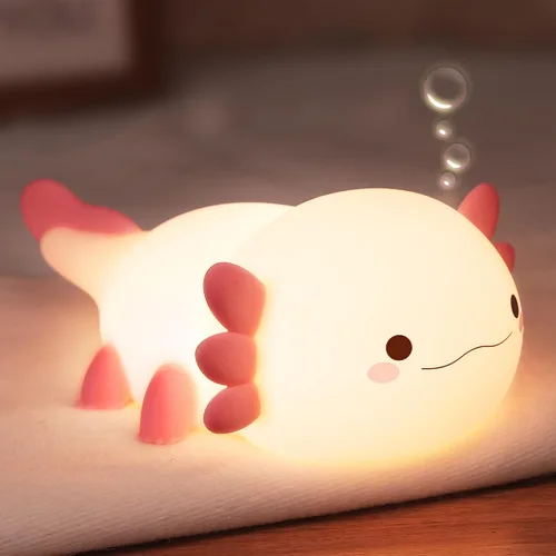 Vista 10 de Lampeez - Luz nocturna de rana para niños, lindos regalos de rana, luz nocturna LED de silicona suave para habitación infantil, decoración