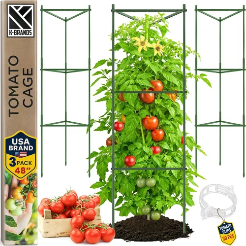 Vista 14 de Jaula de tomate – Estacas grandes de enrejado y estructuras de soporte para plantas para verduras y plantas trepadoras – Jaulas altas para tomate