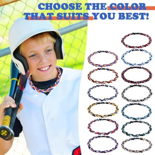 Vista 6 de Willtok Collar de béisbol prémium de 18 pulgadas con cuerda trenzada de nailon con diseño Tornado