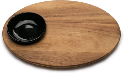 Vista 9 de Ironwood Gourmet 28330 Local 338 Bagel Miter, Madera de acacia, 7 x 5.5 x 2.5 pulgadas