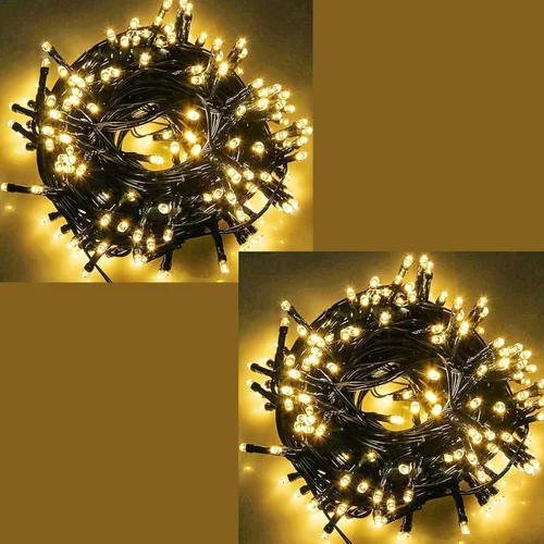 Vista 15 de Guirnalda de luces negras de hadas con función de memoria. Extensión de 33 pies con 100 luces LED enchufables, acogedoras decoraciones blancas