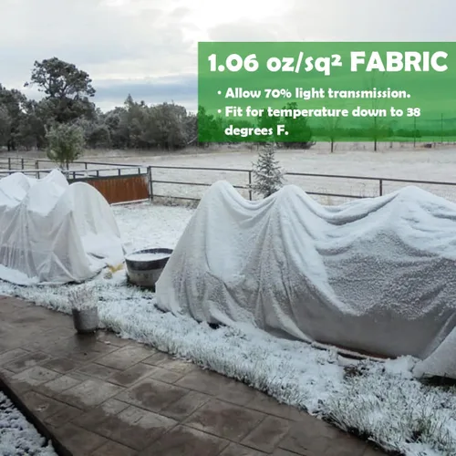 Vista 5 de Cubiertas para plantas, protección contra la congelación, cubierta antiescarcha, 7 x 10 pies, reutilizable, rectangular, protección contra heladas