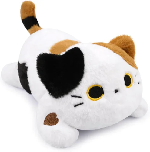 Vista 8 de Peluche de gato negro con peso, lindos animales de peluche con peso para niños, realista y suave, abrazable, regalo para niñas y niños