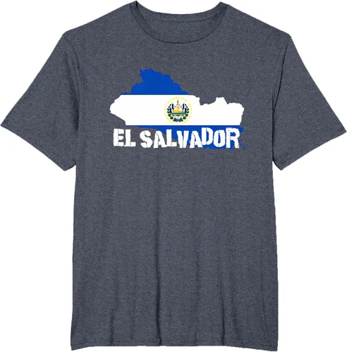 Vista 57 de Camiseta con la bandera de El Salvador, mapa de El Salvador, camiseta de Salvador para mujer, Negro