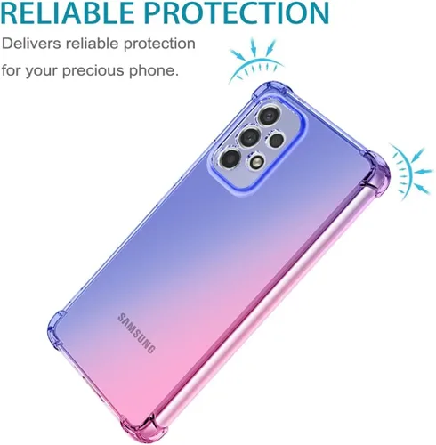 Vista 5 de Funda para Galaxy A23, Samsung A23 SM-A235M con protector de pantalla de vidrio templado, bonita funda protectora de TPU transparente a prueba