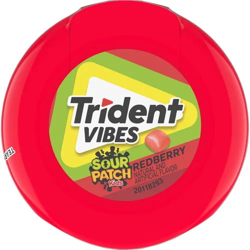 Vista 14 de Trident Vibes SOUR PATCH KIDS Redberry - Goma de mascar sin azúcar, botella de 40 piezas (paquete de 2)