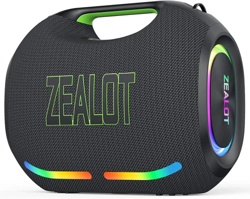 Vista 10 de ZEALOT ZE01 - Bocina portátil Bluetooth, 120W de potente sonido estéreo con graves profundos, inalámbrica, gran bocina para fiesta, compatible
