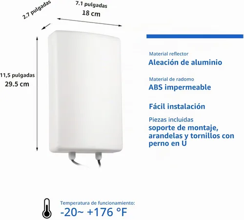 Vista 2 de Antena MIMO de alta ganancia 4G LTE 5G impermeable doble polarizada MIMO con doble cable de 16.4 ft SMA/TS9 conector para Netgear Nighthawk M6/M6