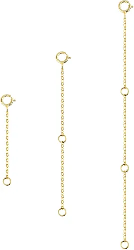 Vista 8 de Extensores de collar de oro, extensores de cadena de oro de 14 quilates con cierre de langosta, cadenas de extensión de collar, pulsera y tobillera