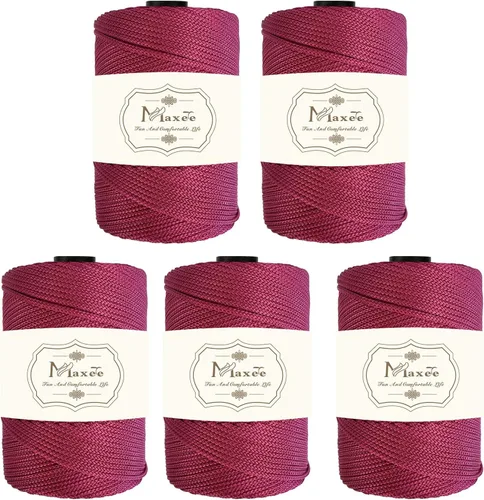 Vista 31 de Cordón de macramé de poliéster de alta calidad de 0.118 in × 218 yardas, 0.118 in, 100% polipropileno, ideal para ganchillo, ganchos de pared