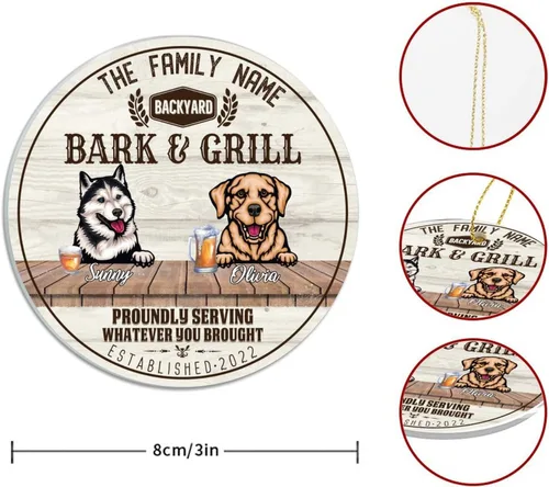 Vista 2 de SILYHEART Christmas Acrylic Ornament Husky & Labrador Retriever Christmas Ornaments Family Dog Name Funny Hope Your Like Dogs Car Hanging Ornament