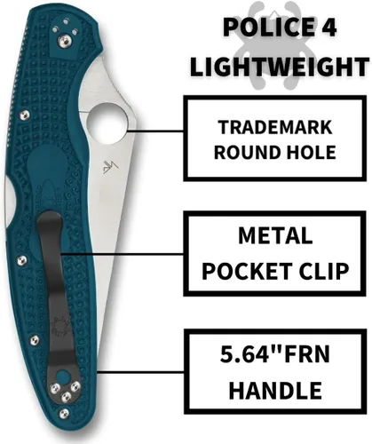 Vista 4 de Spyderco C07FS4K390 Policía 4 Ligero K390