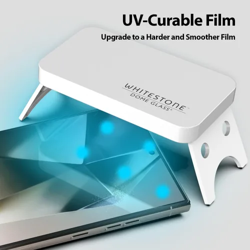 Vista 2 de DOME GLASS Whitestone - Protector de pantalla con luz UV para Samsung Galaxy S24 Ultra (2 unidades)