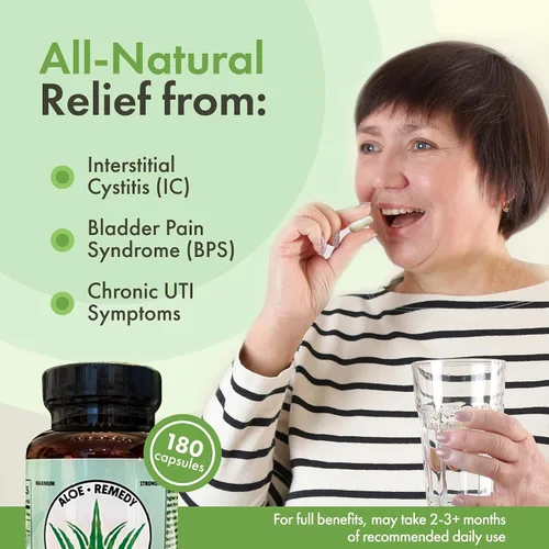 Vista 6 de Cápsulas de aloe vera, 180 unidades de gel liofilizado y polvo de hojas para IC BPS que apoyan la salud digestiva y de la vejiga, suplemento natural