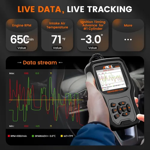 Vista 6 de ANCEL AD530 - Escáner OBD2 para automóvil, lector de código de diagnóstico con definición de código mejorada y gráficos de estado de la batería