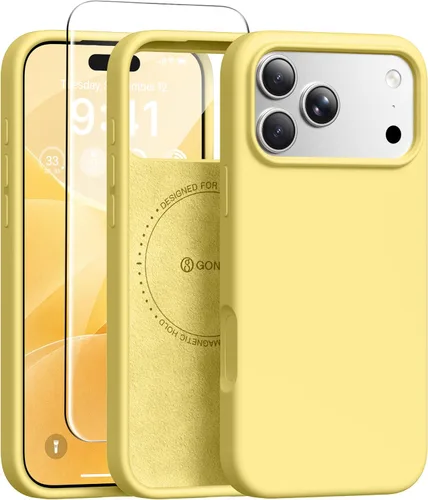 Vista 141 de GONEZ Funda magnética para iPhone 12 Case / 12 Pro Case, compatible con MagSafe, [protector de pantalla + protector de lente de cámara], funda