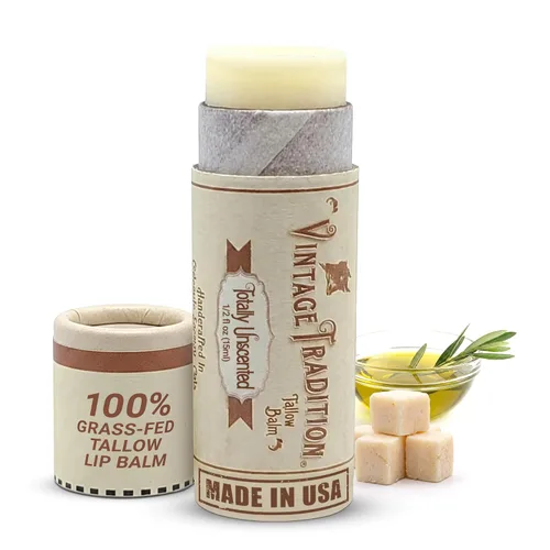 Vista 10 de Vintage Tradition Bálsamo labial hidratante de ternera - Hidratante labial tubo con mezcla de aceites esenciales de cítricos y lavanda hidrata